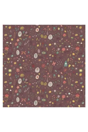 Prezzo Scontato Market Garden by Anni Downs, Tessuto Marrone con Fiorellini e piccoli insetti
