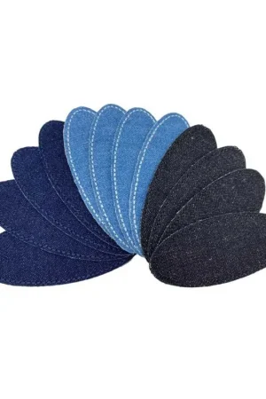 Affare Applicazione Toppa Patch Termoadesiva Tessuto Jeans Ovale 8,5x3,5 Cm