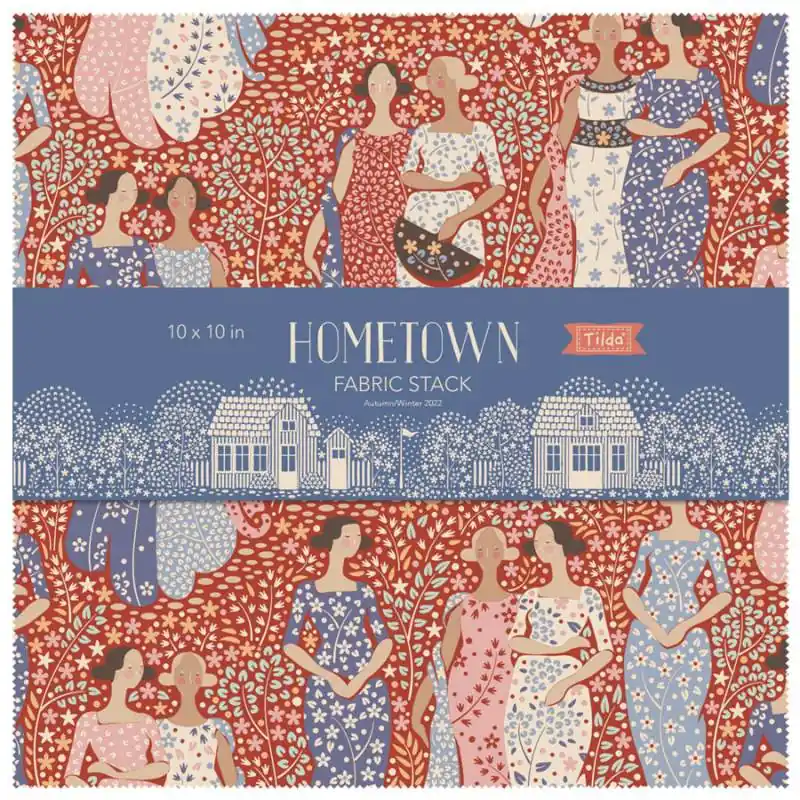 Nuova Collezione Tilda Hometown Fabric Stack Bundle, 40 quadrati 25 x 25 cm - 2 per fantasia