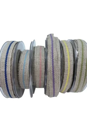 Ultima Occasione Passamaneria Nastro Lino Riga Centrale Alto Cm 1