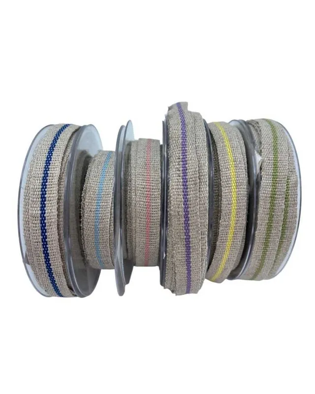 Ultima Occasione Passamaneria Nastro Lino Riga Centrale Alto Cm 1