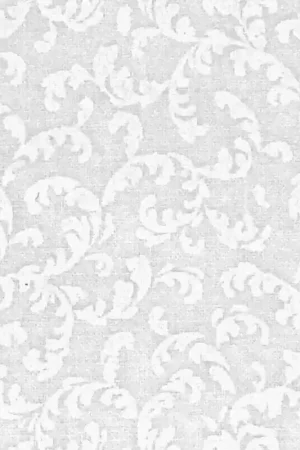 Basic Palette, Tessuto Bianco con Foglie Tono su Tono Quantità Limitata