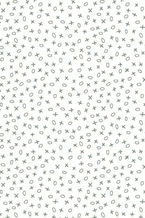 Vendita Finale EQP Pieces of Time Tic-Tac-Toe – Moss, Tessuto bianco con piccoli disegni verde acqua