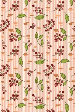 Più Venduto EQP Pieces of Time Merry Berry – Frosted Pink, Tessuto rosa con foglie e bacche