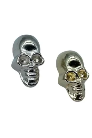 Di Tendenza Borchia Metallizzata Materiale Plastica Lucido Teschio Pressione 15x8 Mm