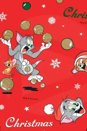 Tessuto in cotone - Natale - Tom and Jerry Super Prezzo