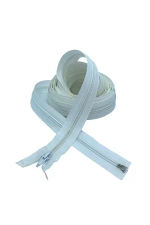 Esclusivo Cerniera Materasso Chiusura Sganciabile Zip Nylon Cursore Metallo Catena 5 Lunga 7,5 Metri Bianco