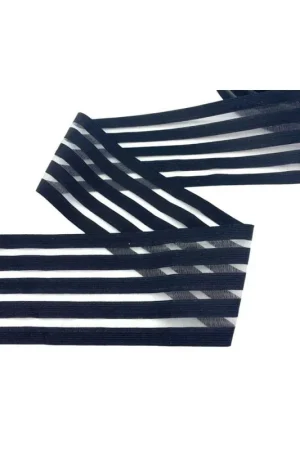 Passamaneria Tramezzo Nastro Elastico Riga Trasparente Nero Alto 9 Cm Compra Adesso