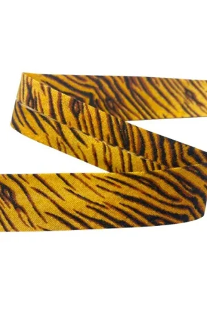 Sconto Passamaneria Sbieco Diagonale Nastro Traversino Misto Cotone Stampa Animalier Alto 2 Cm