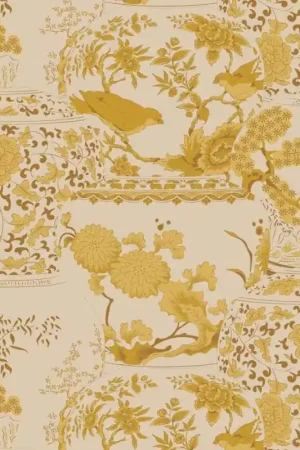 Popolare Tilda Chic Escape Vase Collection Mustard, Tessuto con Vasi Giallo Senape Decorati