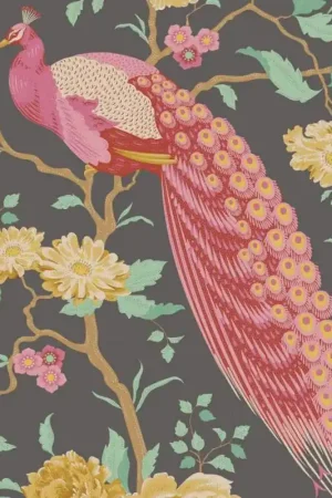 Tilda Chic Escape Peacock Tree Grey, Tessuto Grigio con Pavoni Miglior Prezzo