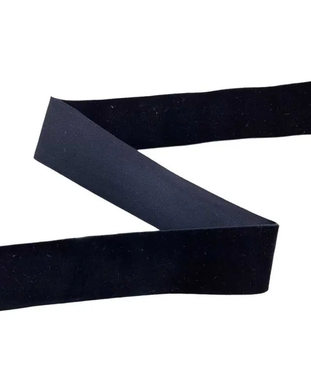 50 Cm Passamaneria Nastro Elastico Velluto Mano Seta Nero Alto 4 Cm Scelto Dai Clienti