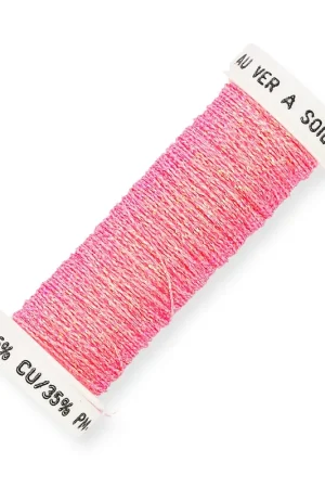 Fil à broder métallisé tressé 4 - Au ver à soie - pour broderie Rose (047) x10m Offerta Speciale