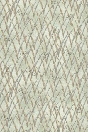 Handworks, Tessuto Verde con Fili d'Erba Marrone Sconto