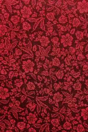 Non Perdere David Textiles, Tessuto Rosso con Fiori Rossi