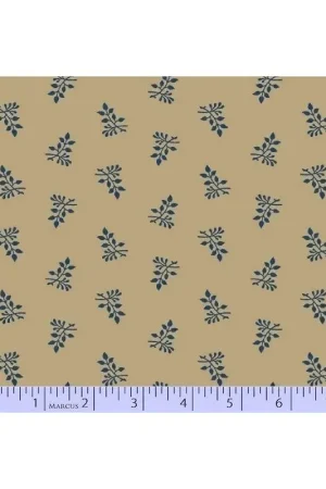 Marcus Fabrics, Tessuto Beige con Fiori Blu Bestseller
