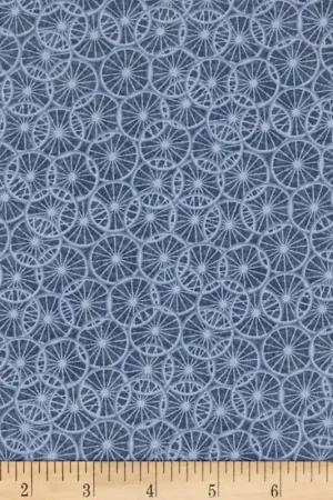 Economico Oasis Fabrics, Tessuto Blu con Ruote Bianche