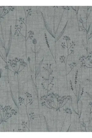 27th Centenary Collection by Yoko Saito, Tessuto Azzurro con Disegno Fiori Blu Occasione
