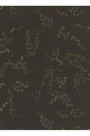 27th Centenary Collection by Yoko Saito, Tessuto Marrone con Piccoli Fiori Consegna Rapida