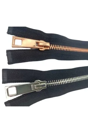 Offerta Chiusura Cerniera Zip 1 Cursore Divisibile Nero Catena N.8 Metallo Lucido Lunga 60 Cm