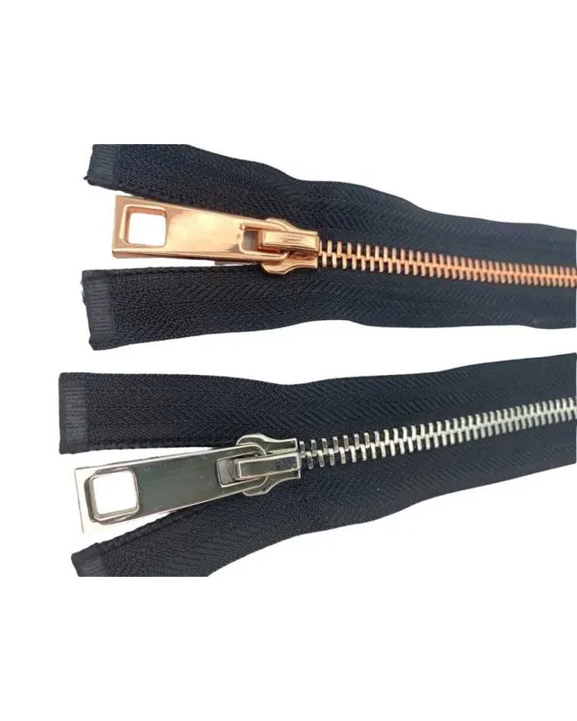 Offerta Chiusura Cerniera Zip 1 Cursore Divisibile Nero Catena N.8 Metallo Lucido Lunga 60 Cm