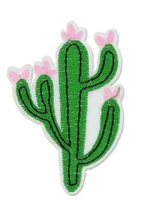 Ecusson Thermocollant Cactus fleuri 82x55 mm Vert/Rose x1 Promozione Esclusiva