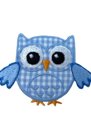 Applicazione Termoadesiva Ricamo Gufo Tessuto Quadrettino 6x4 Cm Miglior Prezzo