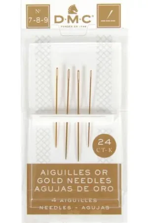 Ultima Occasione Aghi da ricamo - Aghi d'oro con arazzo a mano n°7-8-9 - DMC