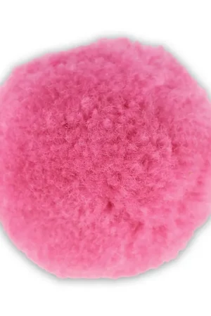 Pompon rond synthétique 3 cm Rose x1 Popolare