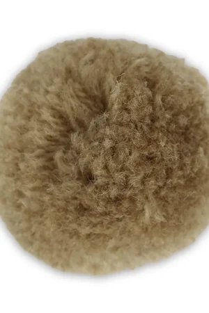 Pompon rond synthétique 3 cm Beige Foncé x1 Direttamente Dal Produttore