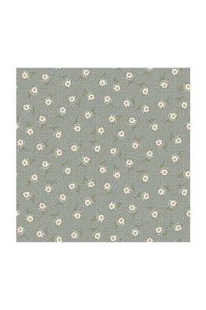 My Neighborhood by Anni Downs, Tessuto Azzurro con Puntini e Fiori Soddisfatti O Rimborsati