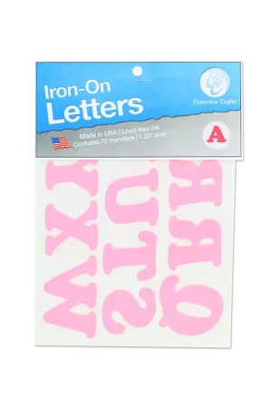 Assortiment de 36 transferts thermocollants Alphabet 3 cm Rose Fluo Offerta Lampo