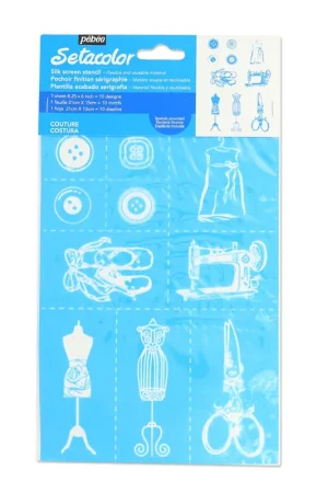 Occasione Imperdibile Pochoir Setacolor finition sérigraphie 21x15 cm Couture x1