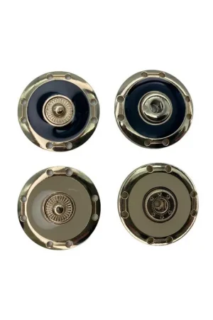 Promozione Esclusiva Bottone Pressione Automatico Cucibile Acciaio Oro Modello Tondo Grande 2,5 Cm