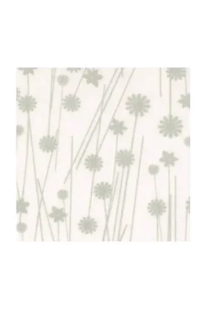 Affare Basic Palette, Tessuto per Retro Bianco con Fiori Grigi