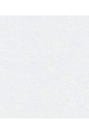 Maywood Studio Solitaire Whites, Tessuto Bianco con Libellule Tono su Tono Sconto