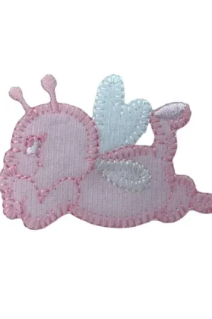 Applicazione Termoadesiva Patch Velluto Ricamo Ape Ali Bianco 4x5 Cm Promozione