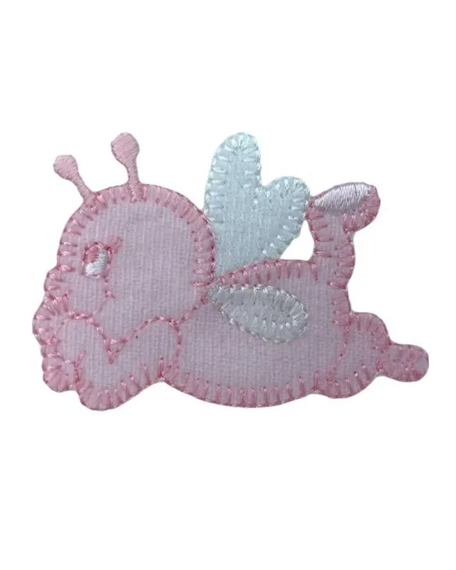 Applicazione Termoadesiva Patch Velluto Ricamo Ape Ali Bianco 4x5 Cm Promozione