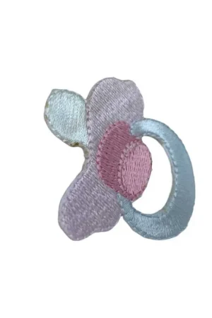 Applicazione Termoadesiva Patch Baby Ricamo Lucido Ciuccio Succhiello 4 Cm Consegna Rapida
