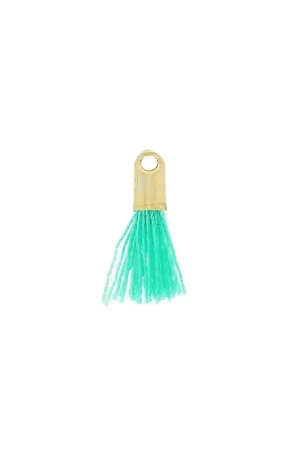 Popolare Pompon imitation coton 10-14 mm Green Turquoise/doré