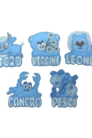 Scelto Dai Clienti Applicazione Termoadesiva Patch Segno Zodiacale Celeste Bambino Ricamo Base Velluto Alto 5 Cm