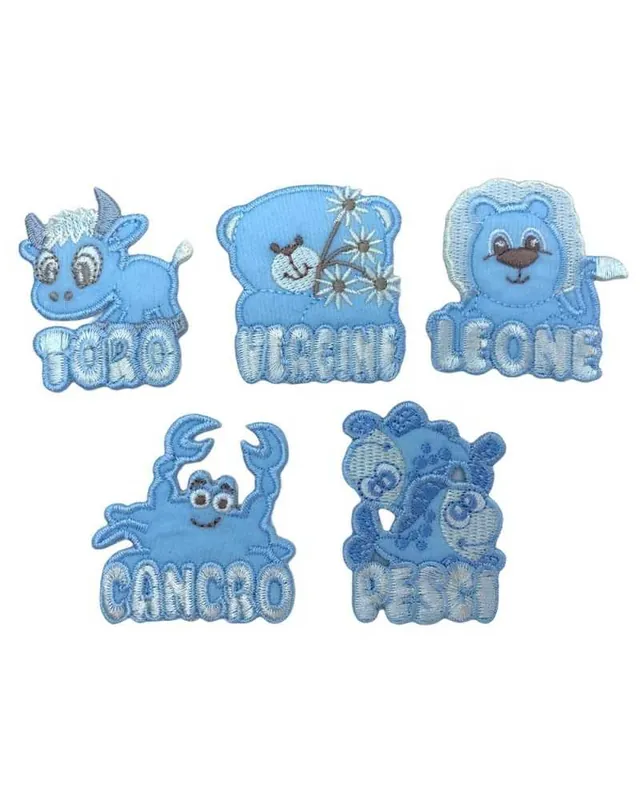Scelto Dai Clienti Applicazione Termoadesiva Patch Segno Zodiacale Celeste Bambino Ricamo Base Velluto Alto 5 Cm