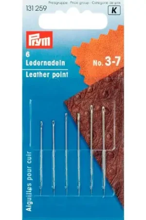Subito Disponibile Aghi da cucire - Aghi per cucire a mano per cuoio n°3 a 7 - Prym