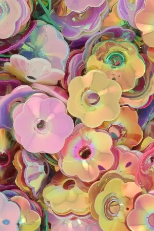 Assortiment de sequins  fleurs 7.5 mm Multi Pastel irisé x10g Subito Disponibile