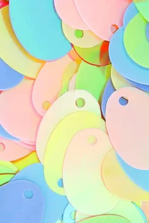 Assortiment de sequins  ovales 13x9 mm Multi Pastel irisé x10g Più Venduto