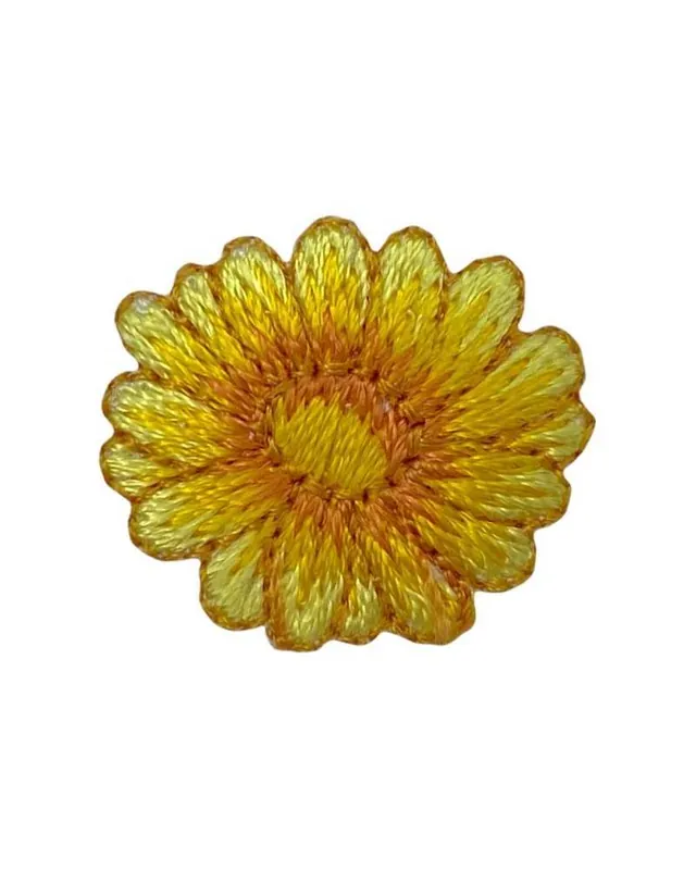Ordina Subito Applicazione Termoadesiva Patch Ricamo Fiore Margerita Giallo 2 Cm