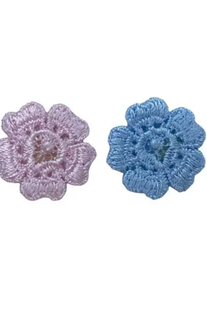 Nuova Collezione Applicazione Termoadesiva Patch Fiore Piccolo Ricamo Filo Lucido 2 Cm