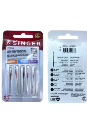 Blister da 5 aghi Singer 2020 822 130/705H, misure 80/11, 90/14, 100/16 Must-Have