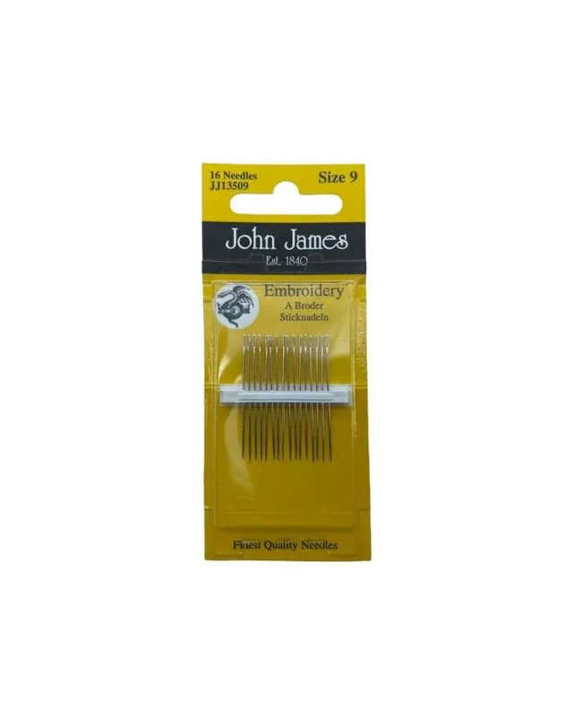 16 Aghi Ricamo Classico Mano Mis. 9 Punta Tre Stelle John James Alti 3,5 Cm Non Perdere