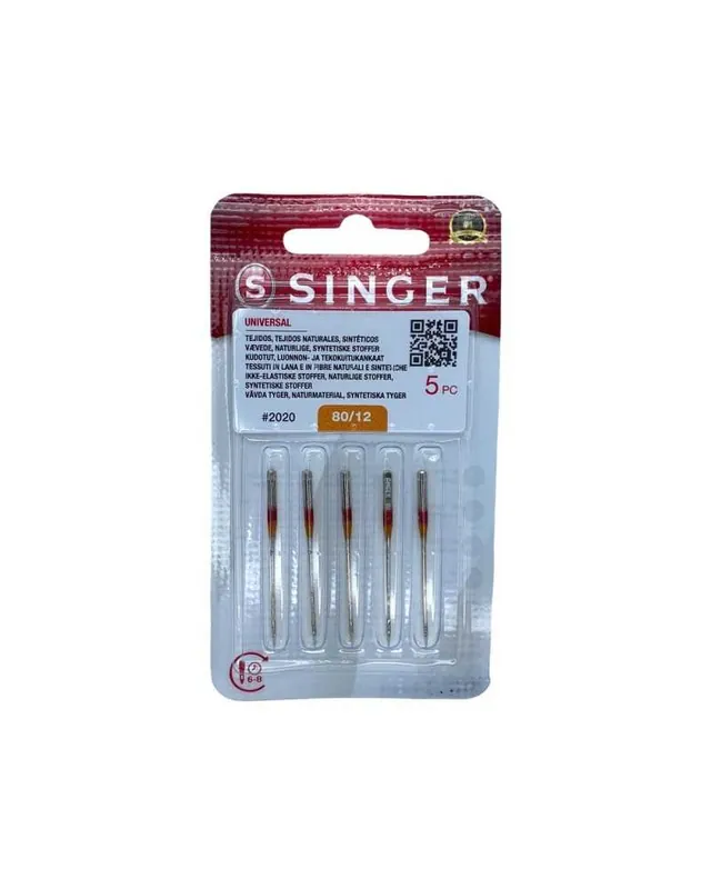 Non Perdere Aghi Singer Universal 2020 80/12 Macchina Cucire Tessuto Lana Sintetiche